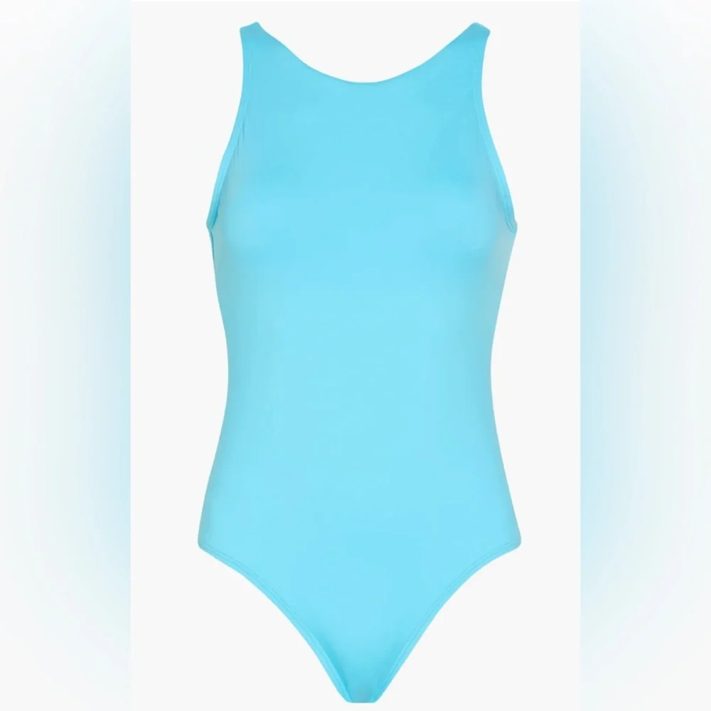 Aqua Blue high neck Women's Swimsuit by Tommy Bahama - Picture 3 of 10